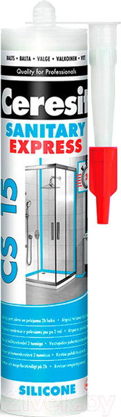 Изображение товара Герметик силиконовый Ceresit Sanitary Express CS 15 (280мл, белый)