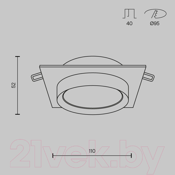 Изображение товара Точечный светильник Maytoni Hoop DL086-GX53-SQ-W