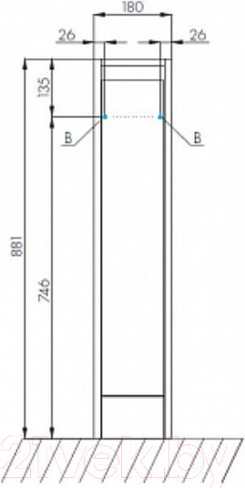 Изображение товара Тумба с умывальником Акватон Лондри 20 (1A2361K1LH010)