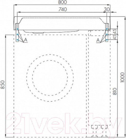 Изображение товара Тумба с умывальником Акватон Лондри 20 (1A2361K1LH010)