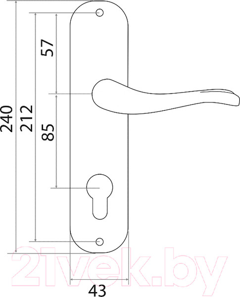 Изображение товара Ручка дверная Trodos AL59/85-M (алюминий, золото)