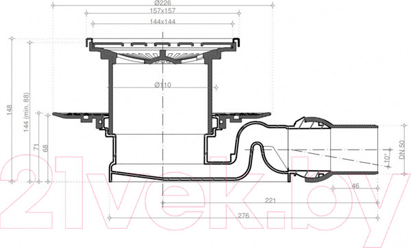 Изображение товара Трап для душа Bettoserb Drops 4 Mask 201747 / 13000079 (с сифоном)