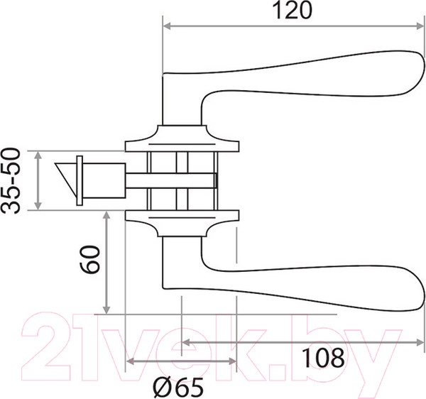 Изображение товара Ручка дверная Trodos ЗВ2-05 (бронза)