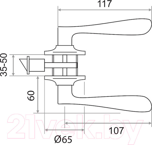 Изображение товара Ручка дверная Trodos ЗВ3-05 (никель)
