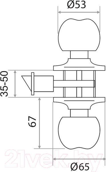 Изображение товара Ручка дверная Trodos ЗШ-03 (черный матовый)