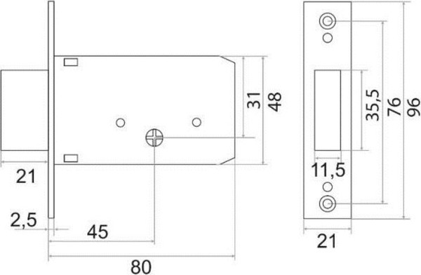 Изображение товара Замок врезной Trodos 156К (хром)