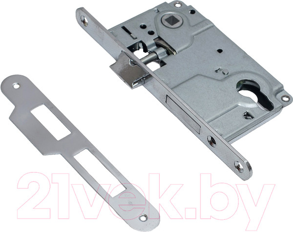 Изображение товара Замок врезной Trodos 85R1 Цилиндровый с защелкой без ручки (хром)