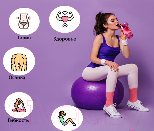 Изображение товара Фитбол гладкий Sabriasport 65J (фиолетовый)