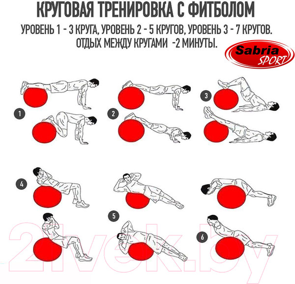 Изображение товара Фитбол гладкий Sabriasport 65J (зеленый)
