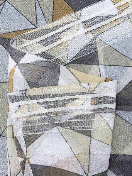 Изображение товара Гардина Amore Mio Печать лен 1249-BS40-07 300x270 / 90602 (серый/белый/желтый)