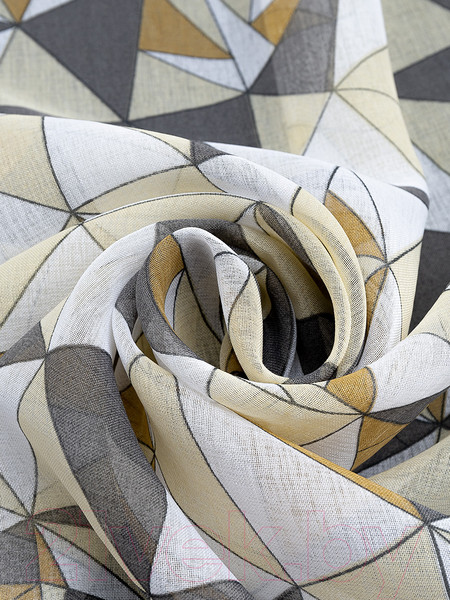 Изображение товара Гардина Amore Mio Печать лен 1249-BS40-07 300x270 / 90602 (серый/белый/желтый)