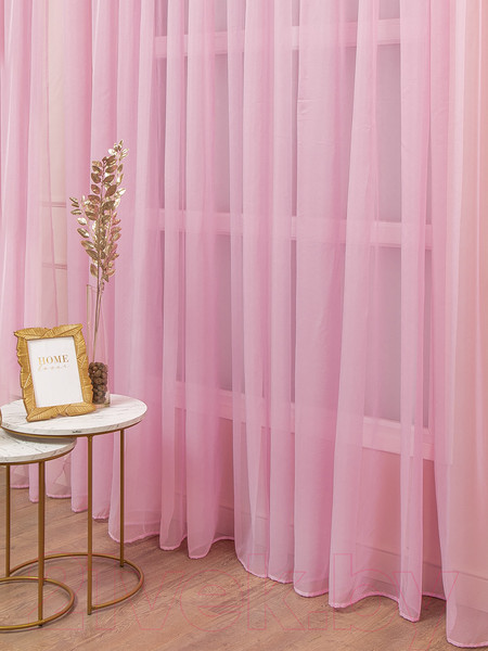 Изображение товара Гардина Amore Mio Однотонная вуаль 6PL lux-16 600x270 / 90614 (розовый)