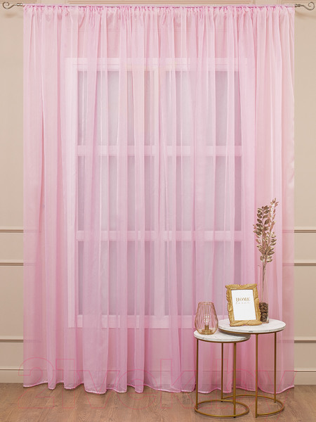Изображение товара Гардина Amore Mio Однотонная вуаль 6PL lux-16 600x270 / 90614 (розовый)