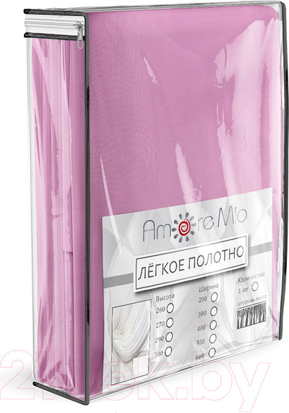 Изображение товара Гардина Amore Mio Однотонная вуаль 6PL lux-16 600x270 / 90614 (розовый)