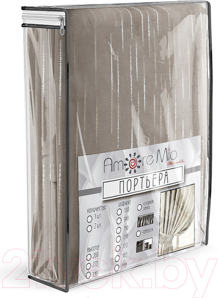 Изображение товара Комплект штор Amore Mio Бархат T596-01 150x270 / 90605 (бежевый)