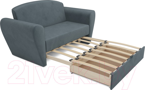 Изображение товара Диван Mebel-Ars Квартет (велюр серо-синий HB-178 26)