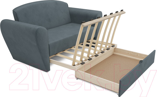 Изображение товара Диван Mebel-Ars Квартет (велюр серо-синий HB-178 26)