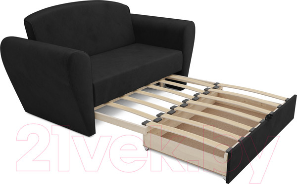 Изображение товара Диван Mebel-Ars Квартет (велюр черный НВ-178 17)