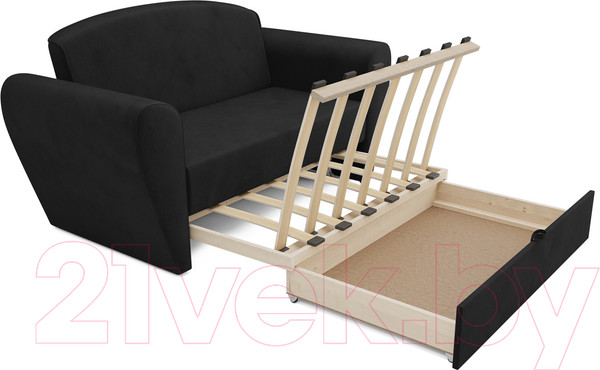 Изображение товара Диван Mebel-Ars Квартет (велюр черный НВ-178 17)