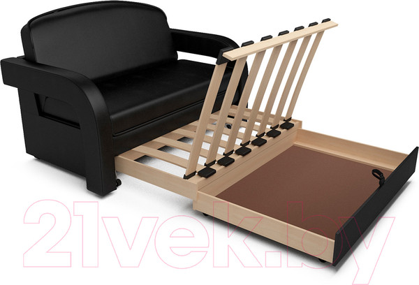 Изображение товара Диван Mebel-Ars Кармен-2 (кожзам черный)