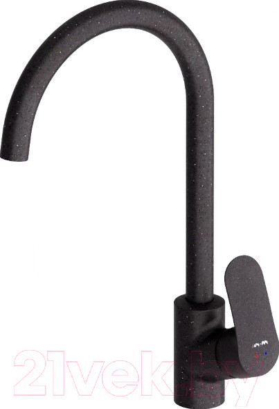 Изображение товара Мойка кухонная со смесителем Berge BR-5850 + смеситель AM.PM Like F8007122 (черный)