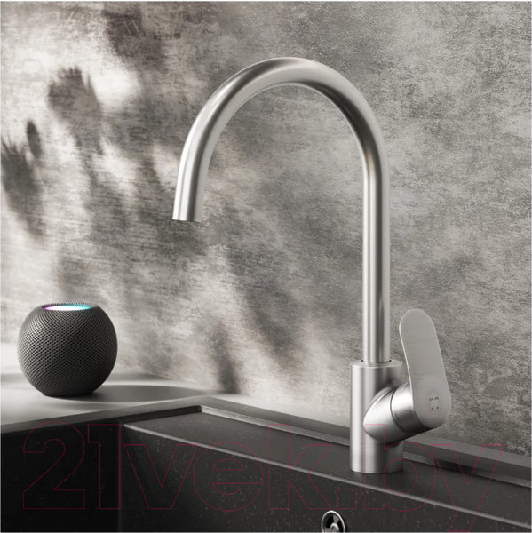 Изображение товара Мойка кухонная со смесителем Gerhans K35044 + смеситель AM.PM Like F8007111 (сатин)