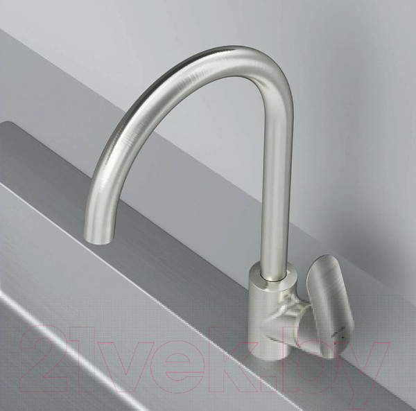 Изображение товара Мойка кухонная со смесителем Gerhans K35044 + смеситель AM.PM Like F8007111 (сатин)