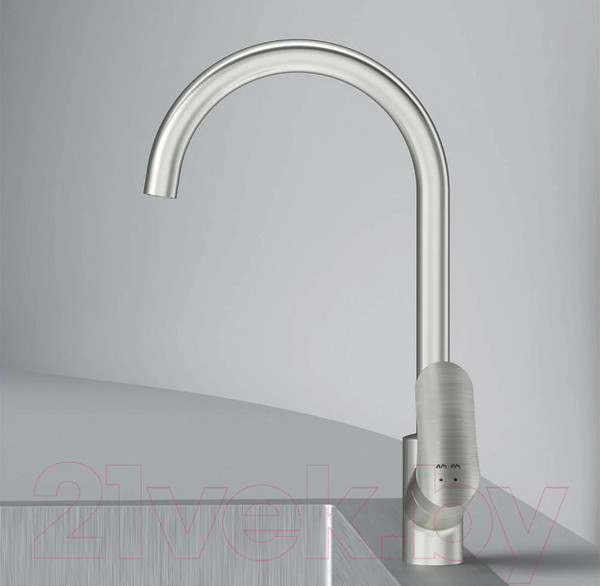 Изображение товара Мойка кухонная со смесителем Gerhans K35044 + смеситель AM.PM Like F8007111 (сатин)