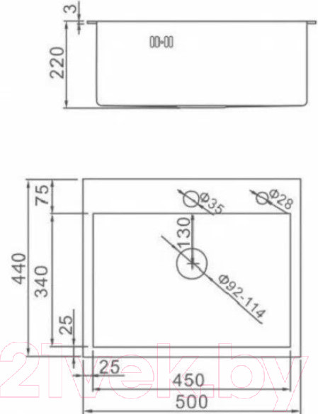 Изображение товара Мойка кухонная со смесителем Gerhans K35044 + смеситель AM.PM Like F8007111 (сатин)