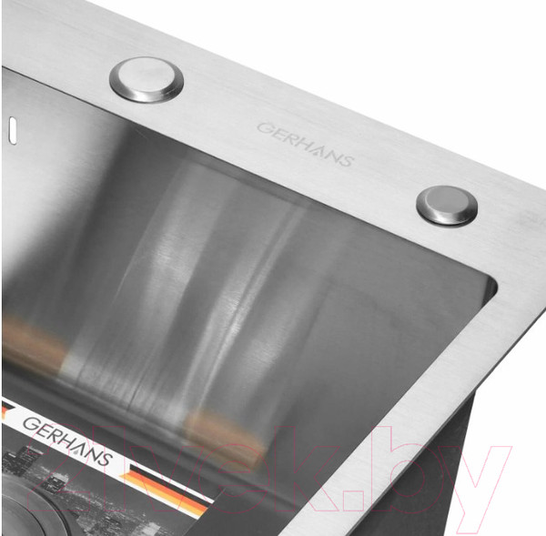 Изображение товара Мойка кухонная со смесителем Gerhans K35044 + смеситель AM.PM Like F8007111 (сатин)