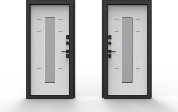 Изображение товара Входная дверь Guard Inox Black 96x205 левая (графит/экосатин белый)