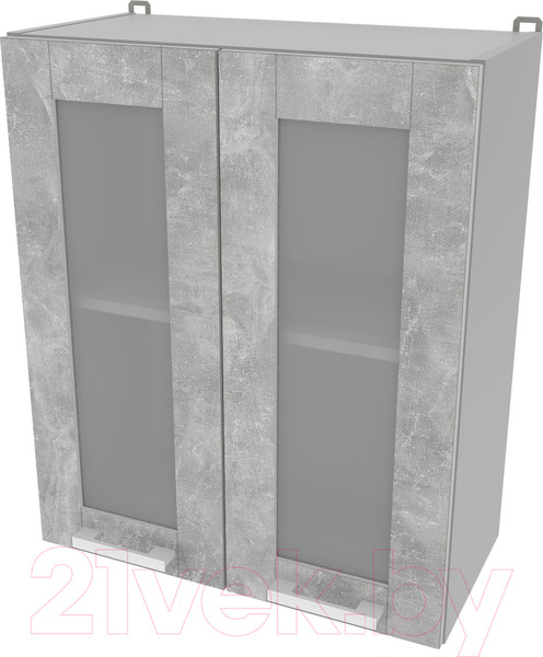 Изображение товара Шкаф навесной для кухни Интерлиния Компо ВШ60ст-720-2дв (бетон)