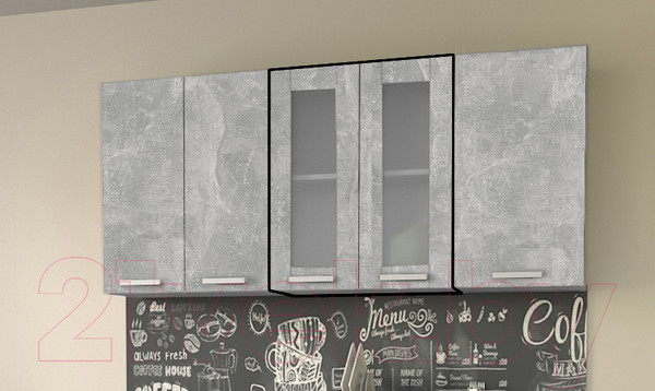 Изображение товара Шкаф навесной для кухни Интерлиния Компо ВШ60ст-720-2дв (бетон)