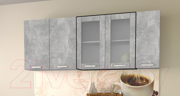 Изображение товара Шкаф навесной для кухни Интерлиния Компо ВШ80ст-720-2дв (бетон)