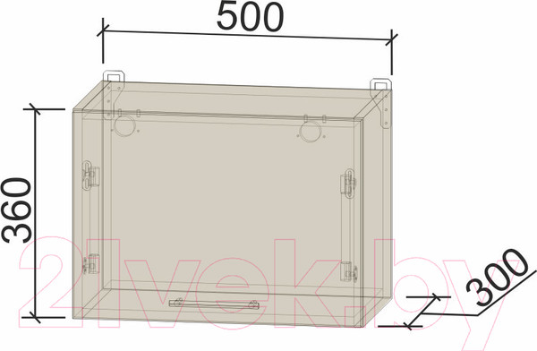 Изображение товара Шкаф под вытяжку Интерлиния Компо ВШГ 50-360 (бетон)