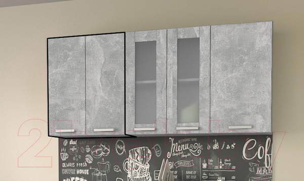 Изображение товара Шкаф навесной для кухни Интерлиния Компо ВШС60-720-2дв (бетон)