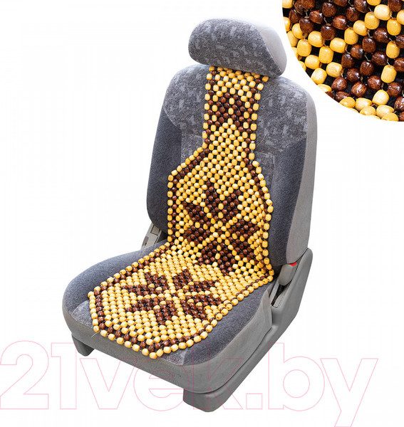 Изображение товара Накидка на автомобильное сиденье Skyway Massage 06 / S01305005 (дерево светлое/темный рисунок)