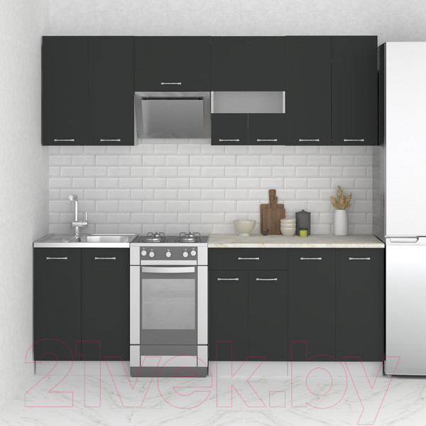 Изображение товара Кухонный гарнитур Mio Tesoro Экстра-лайт 2.2 (антрацит/королевский опал)