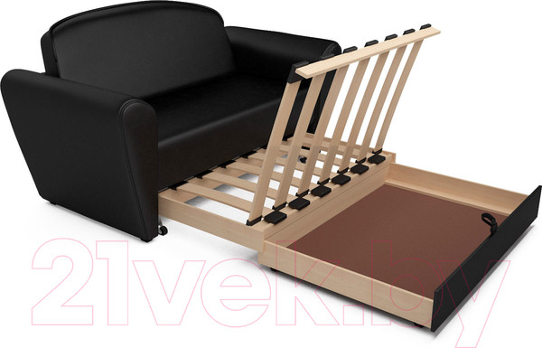 Изображение товара Диван Mebel-Ars Квартет (экокожа черный)