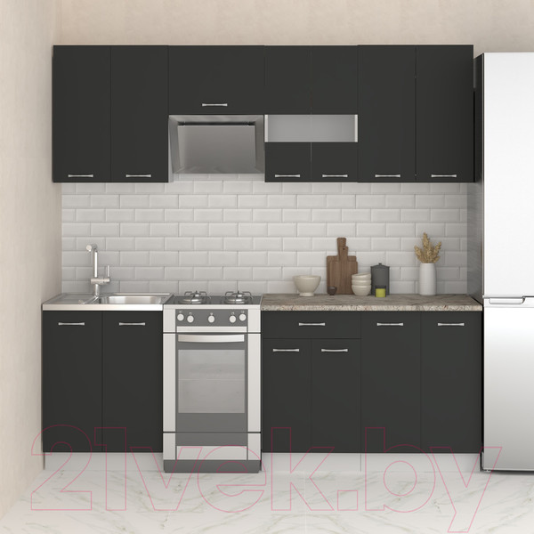 Изображение товара Кухонный гарнитур Mio Tesoro Экстра-лайт 2.2 (антрацит/марсель)