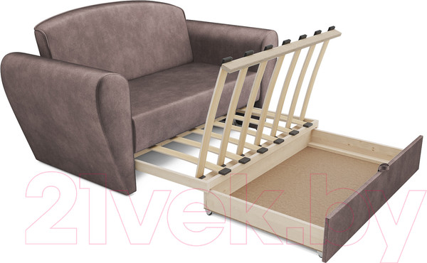 Изображение товара Диван Mebel-Ars Квартет (бархат серо-шоколадный Star Velvet 60 Cofee)