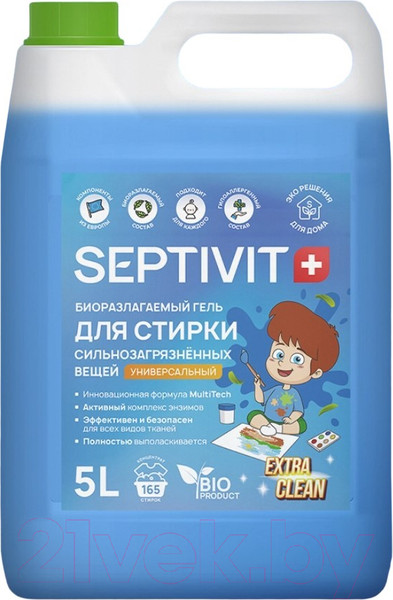Гель для стирки Septivit Сильнозагрязненные Вещи Универсальный (5л)