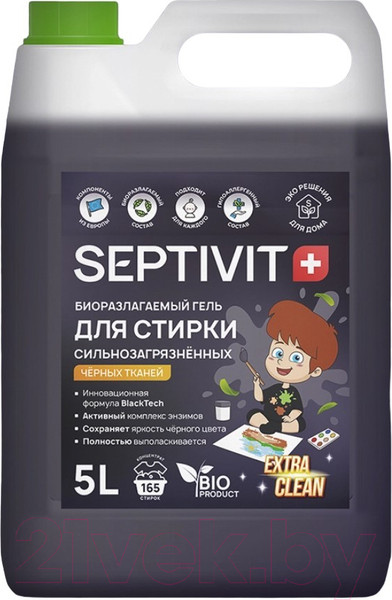 Изображение товара Гель для стирки Septivit Сильнозагрязненные Черные Вещи (5л)