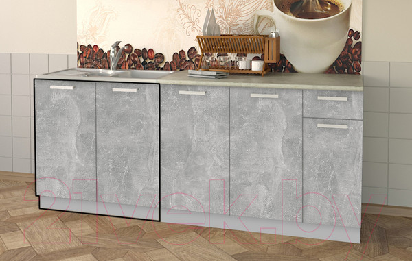 Изображение товара Шкаф под мойку Интерлиния Компо НШ80м-2дв (бетон)