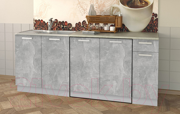 Изображение товара Шкаф-стол кухонный Интерлиния Компо НШ80р-2дв (бетон)