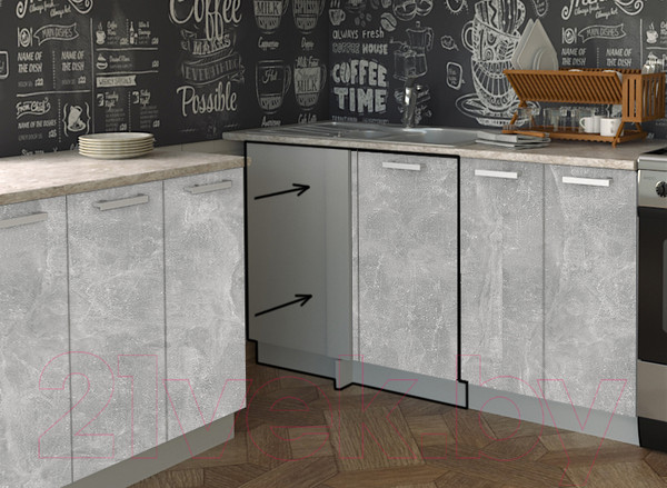 Изображение товара Шкаф под мойку Интерлиния Компо НШ98-М.П (бетон)