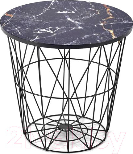 Изображение товара Журнальный столик Halmar Harissa B / V-CH-HARISSA_B-LAW-CZARNY (черный/черный мрамор)