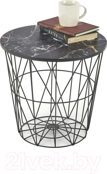 Изображение товара Журнальный столик Halmar Harissa B / V-CH-HARISSA_B-LAW-CZARNY (черный/черный мрамор)