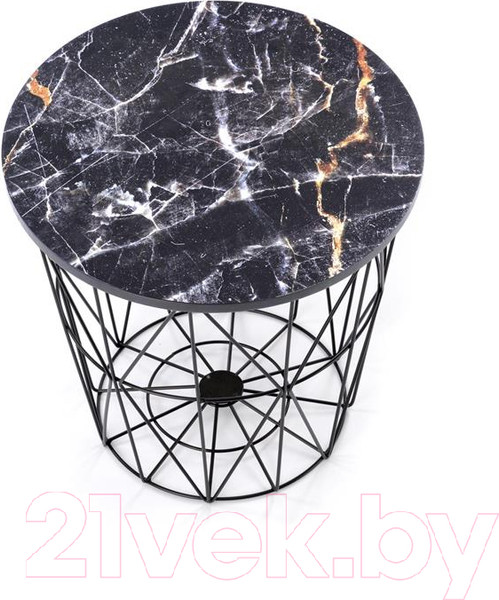 Изображение товара Журнальный столик Halmar Harissa B / V-CH-HARISSA_B-LAW-CZARNY (черный/черный мрамор)