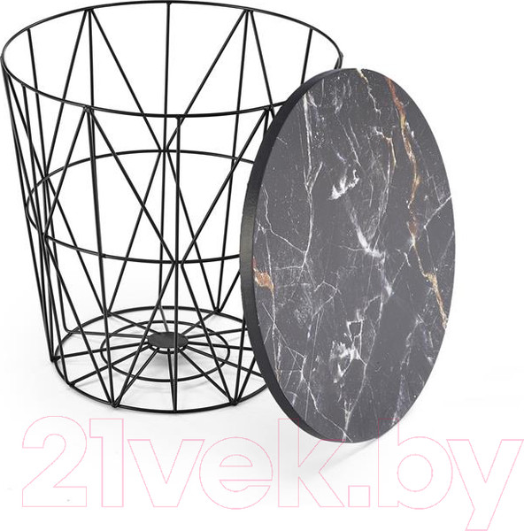 Изображение товара Журнальный столик Halmar Harissa B / V-CH-HARISSA_B-LAW-CZARNY (черный/черный мрамор)